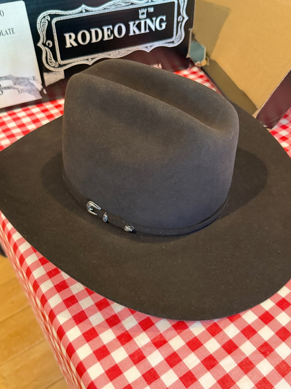 Rodeo King 5X Beaver Felt Cowboy Hat Chocolate 7 3/8 Style #46 Rodeo USA NEW BOX - Picture 4 of 12
